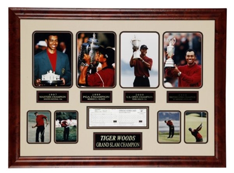 Tiger Woods Grand Slam Champion Signed Scorecard Display (Presented by Taste of the NFL)